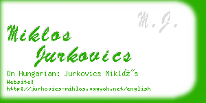 miklos jurkovics business card